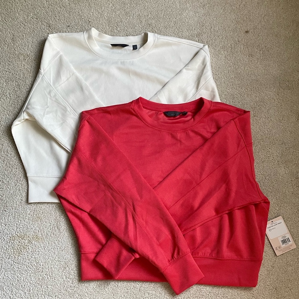 Coral and White Sweaters plus matching tank top